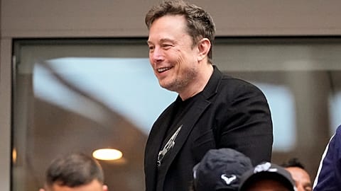 Elon Musk attending the US Open on Sunday, September 8, 2024, in New York.