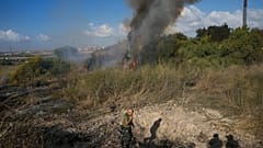 Возгорание на месте падения ракеты, 15 сентября 2024 года.
