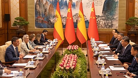 Trade tensions between China and the EU were discussed when Spain's Prime Minister Pedro Sanchez met China's President Xi Jinping in Beijing last week