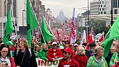 Demonstration in Brüssel für die Reindustrialisierung Europas