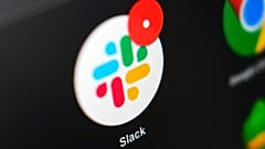 The Slack app icon is displayed on a computer screen, Wednesday, Dec 2, 2020, in Tokyo. 