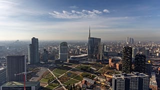 The Milan skyline, showing UniCredit's head office