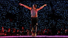 Chris Martin of Coldplay performs at the Rose Bowl, Saturday, Sept. 30, 2023, in Pasadena, Calif.