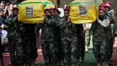 Elektronikus robbantásban meghalt Hezbollah-tagok temetése, Bejrút, Libanon, 2024 szeptember 19. 