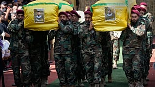 Elektronikus robbantásban meghalt Hezbollah-tagok temetése, Bejrút, Libanon, 2024 szeptember 19.