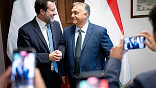Matteo Salvini és Orbán Viktor kedélyesen fogadták egymást