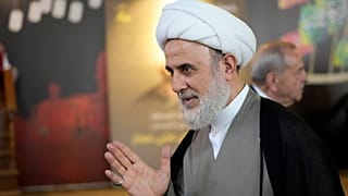 Hezbollah Sheik Nabil Kaouk receives condolences in the death of Hezbollah legislator Ali Ammar's son in Beirut's southern suburb of Burj al-Barajneh, September 25th 2024