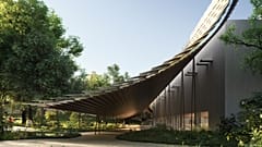 The revamped Centro de Arte Moderna Gulbenkian (CAM) integrates the building with the surrounding garden's beauty.