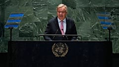 Birleşmiş Milletler Genel Sekreteri António Guterres, BM Genel Merkezi'nde düzenlenen Gelecek Zirvesi sırasında Birleşmiş Milletler Genel Kurulu'na hitap ediyor, 22 Eylül 2024