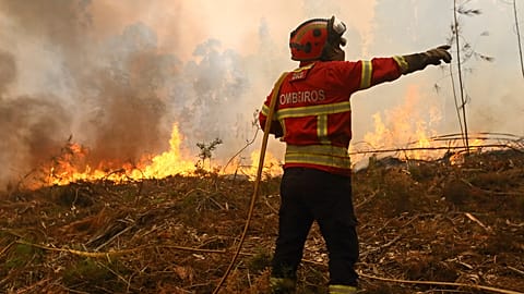 Firefighters exhausted by fighting fires in Portugal