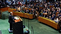 Birleşmiş Milletler Genel Sekreteri António Guterres, 24 Eylül 2024 Salı günü Birleşmiş Milletler genel merkezinde Birleşmiş Milletler Genel Kurulunun 79. oturumunda konuştu.