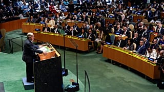 Birleşmiş Milletler Genel Sekreteri António Guterres, 24 Eylül 2024 Salı günü Birleşmiş Milletler genel merkezinde Birleşmiş Milletler Genel Kurulunun 79. oturumunda konuştu.