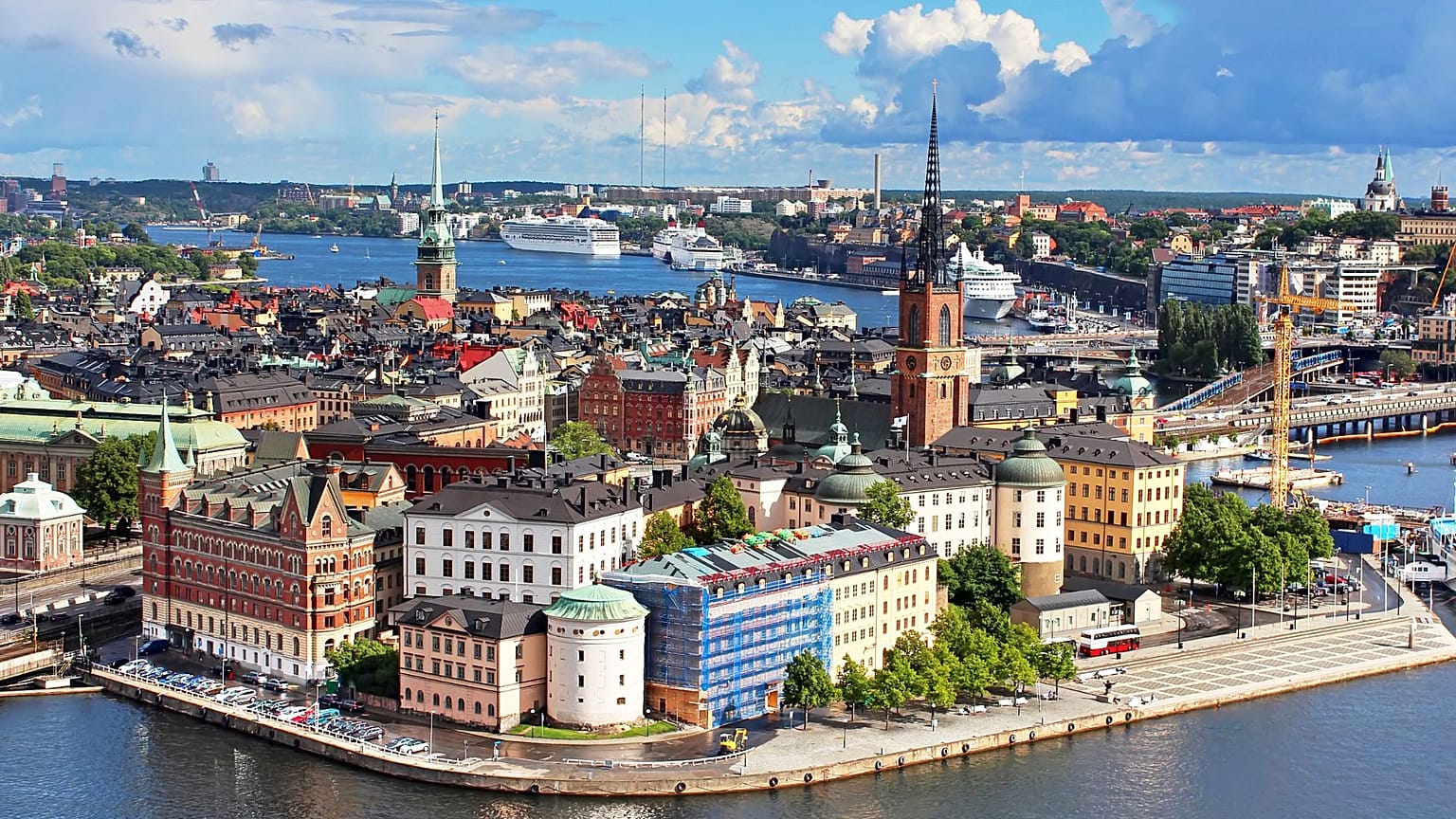 İsveç'in başkenti Stockholm kentinin kuş bakışı görünümü