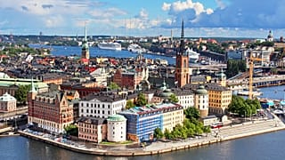İsveç'in başkenti Stockholm kentinin kuş bakışı görünümü