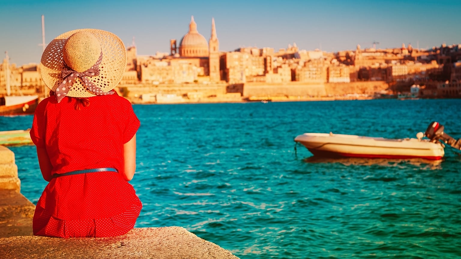Malta'da bir turist.