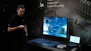 Το περίπτερο της Kaspersky Industrial Security στο Συνέδριο Κυβερνοασφάλειας στη Λιλ. Στόχος της εταιρείας είναι να προωθήσει ένα ευρωπαϊκό όραμα για την κυβερνοασφάλεια.