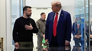 Дональд Трамп встретился с президентом Украины Владимиром Зеленским в Trump Tower, 27 сентября 2024 года.