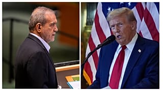 دونالد ترامپ (راست)مسعود پزشکیان (چپ)
