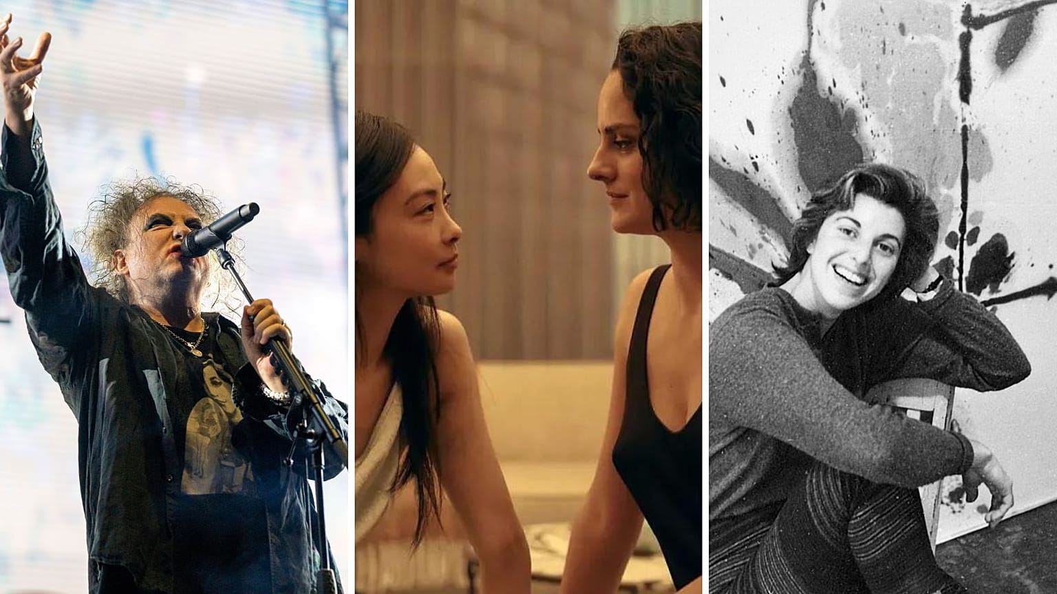 From L-R: Robert Smith; Emmanuelle (2024); Helen Frankenthaler