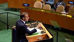 Cumhurbaşkanı Emmanuel Macron, New York'taki Birleşmiş Milletler Genel Kurulu'nda konuşuyor, 25 Eylül 2024