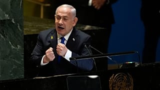 Benjamin Netanjahu izraeli kormányfő az ENSZ 79. közgyűlésén 