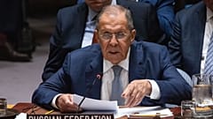 Rusya Dışişleri Bakanı Sergey Lavrov, 27 Eylül 2024 Cuma günü Birleşmiş Milletler merkezinde düzenlenen Güvenlik Konseyi toplantısında konuşuyor.