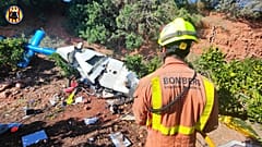 Helicóptero accidentado. 