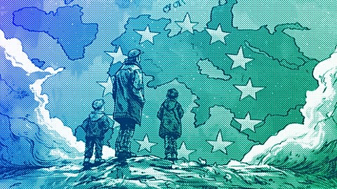 Europeans take a look at the future of the continent, illustration