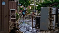 Les dégâts après le passage de l'ouragan John à Coyuca de Benitez, dans l'État de Guerrero, au Mexique, le lundi 30 septembre 2024.