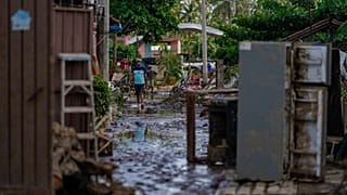 Les dégâts après le passage de l'ouragan John à Coyuca de Benitez, dans l'État de Guerrero, au Mexique, le lundi 30 septembre 2024.