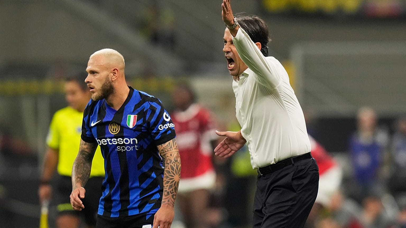 Inter-Trainer Simone Inzaghi während des Spiels gegen den AC Mailand im San-Siro-Stadion, Mailand, 22. September 2024