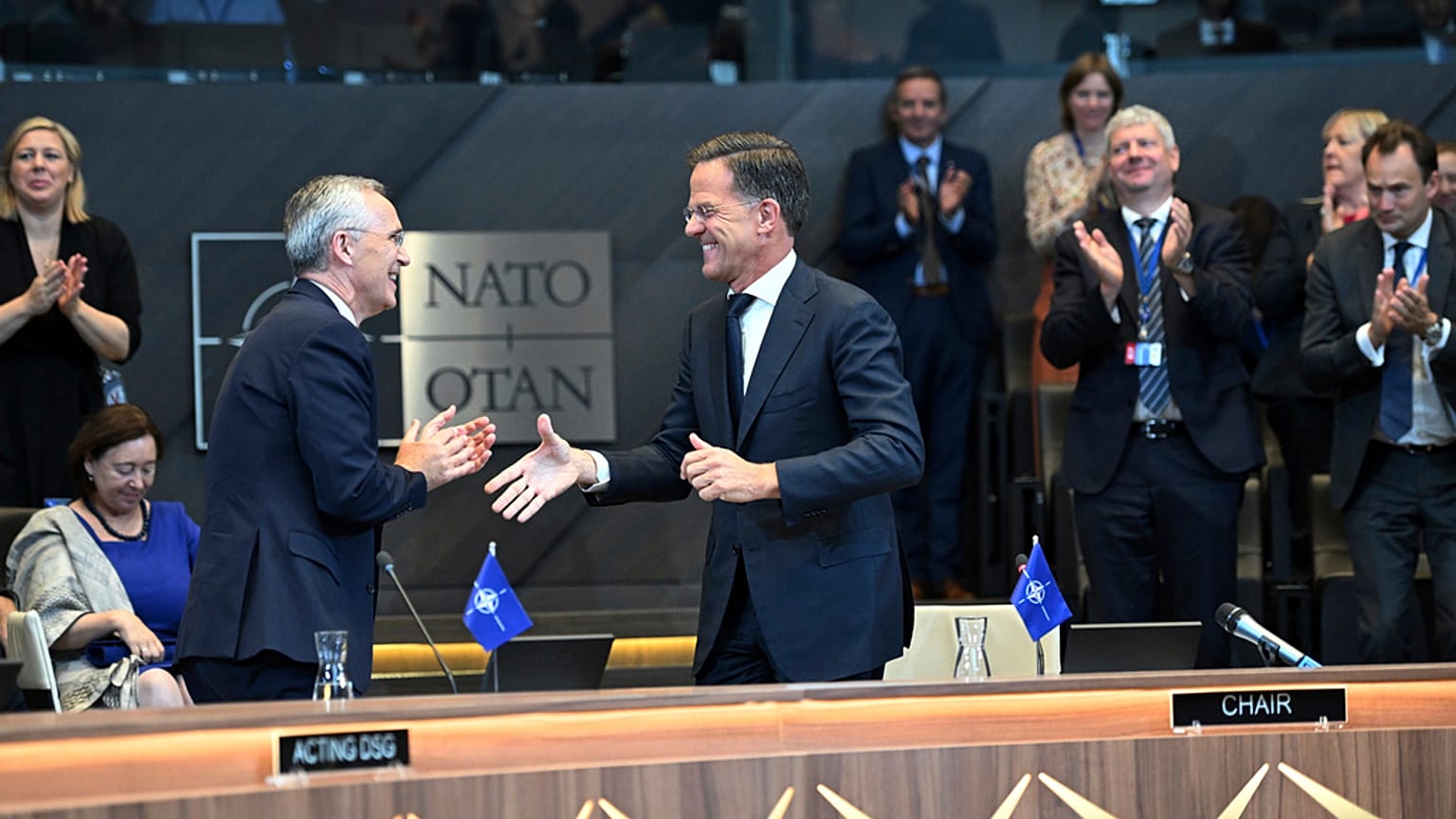 Mark Rutte, salı günü düzenlenen bir törenle NATO askeri ittifakının başına geçti, 1 Ekim 2024.