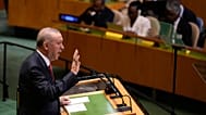 Cumhurbaşkanı Recep Tayyip Erdoğan, Birleşmiş Milletler Genel Kurulu'nda konuşurken, 24 Eylül 2024