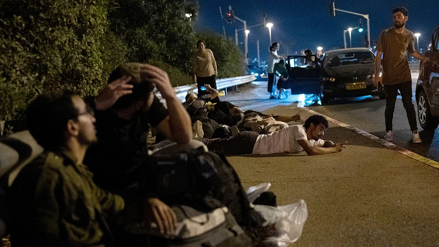 İsrailliler 1 Ekim 2024'te Rosh Ha'in kasabasına sığındı 