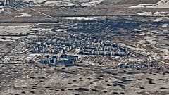 Ukrayna'nın Donetsk bölgesinde Rus birlikleriyle şiddetli çatışmaların yaşandığı Vuhledar'ın havadan görünümü