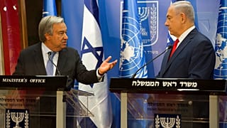 Antonio Guterres és Benjamin Netanjahu 