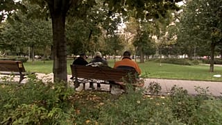 Obdachlose auf einer Bank in Pest, Budapest