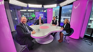 Stefan Grobe mit Knut Dethlefsen, Katrin Pribyl und Richard Schenk
