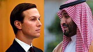 ولي العهد السعودي الأمير محمد بن سلمان على اليمين، وجاريد كوشنر، صهر الرئيس الأمريكي السابق دونالد ترامب على اليسار.