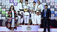 Les médaillés de la quatrième journée des Championnats du monde junior de judo à Douchanbé, au Tadjikistan