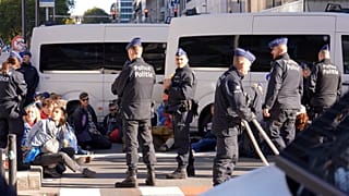 Грета Тунберг была одной из нескольких задержанных бельгийской полицией во время акции протеста против субсидий ЕС на ископаемое топливо в Брюсселе