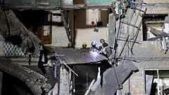 Secours en action après une frappe russe sur Kharkiv, Ukraine, le 3 octobre 2024.