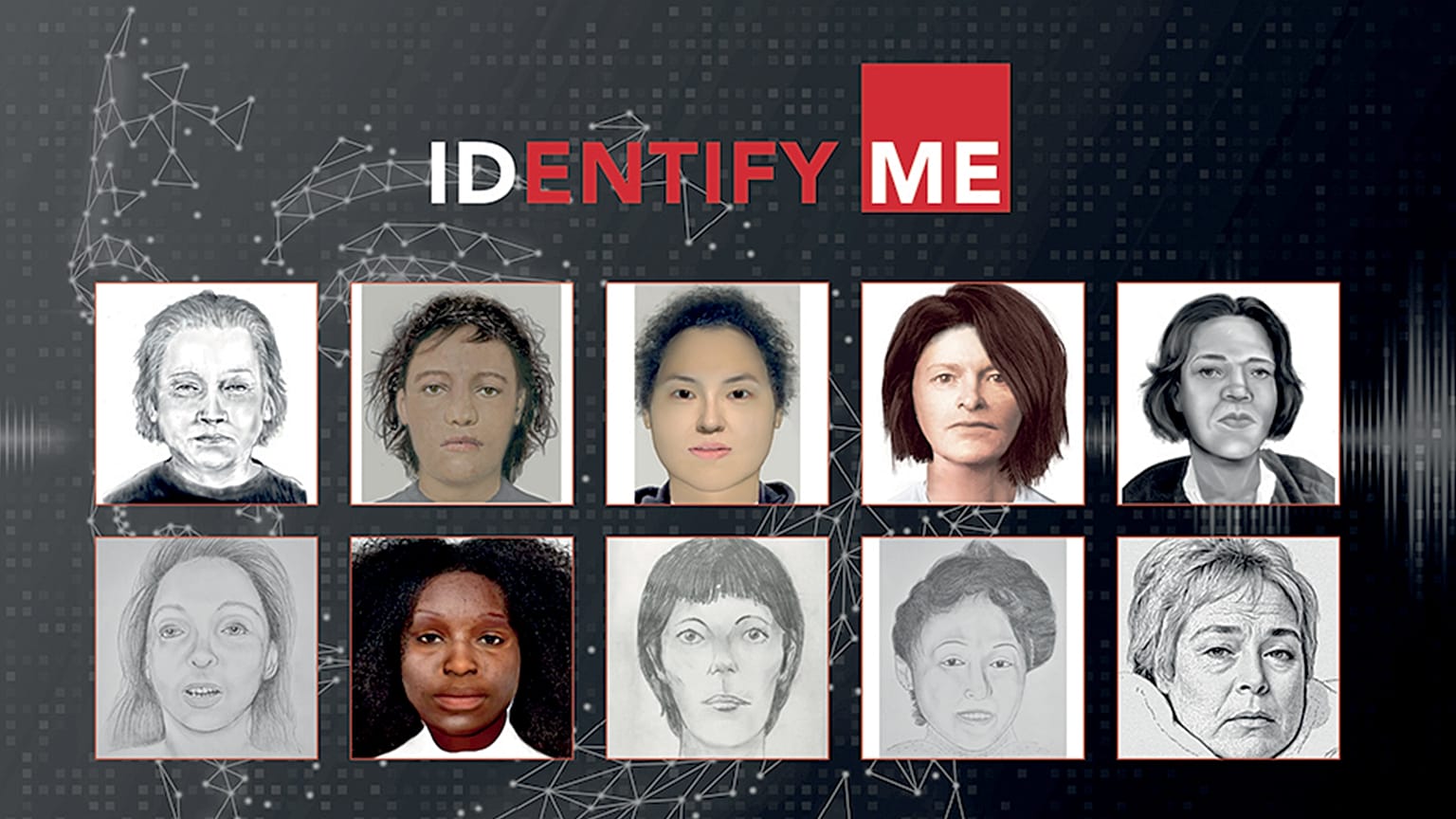 Υλικό της εκστρατείας Identify Me με εικόνες ορισμένων από τα θύματα