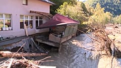 Maison détruite à la suite d'un violent orage