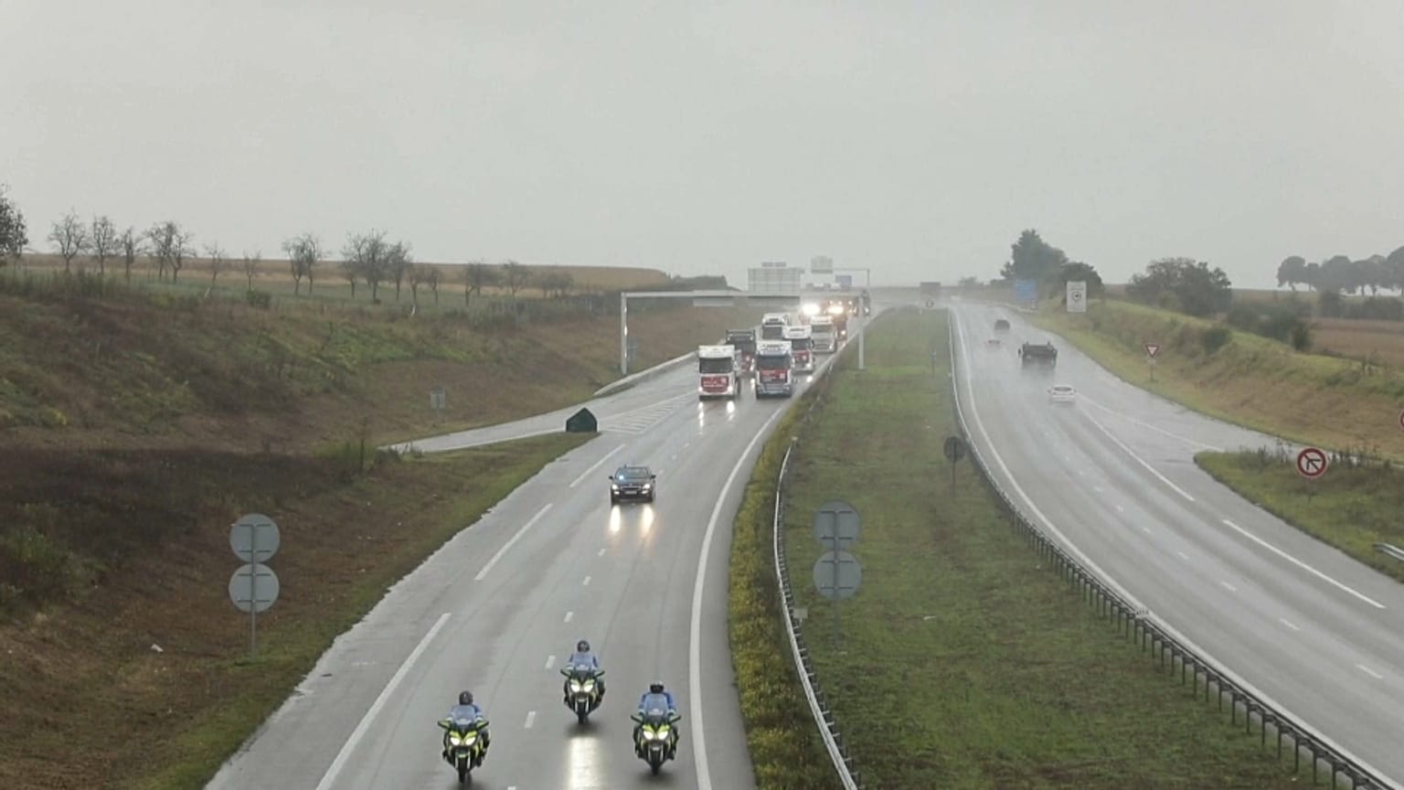 Protesta de camioneros en Francia.