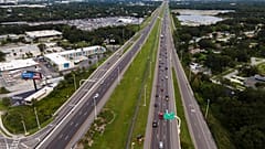 traffic flows eastbound along Interstate 4 as residents continue to follow evacuation orders ahead of Hurricane Milton,