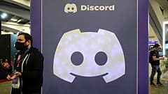 San Francisco'da 22 Mart 2023 Çarşamba günü düzenlenen bir konferansta Discord logosu görülüyor (Arşiv)