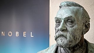 DOSYA: Stockholm'deki Karolinska Enstitüsü'nde düzenlenen bir basın toplantısının ardından sergilenen Alfred Nobel büstü, 3 Ekim 2024