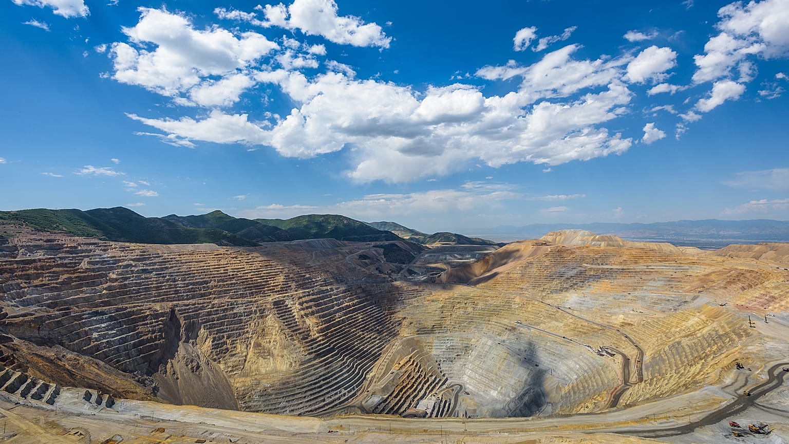 An aerial view of Rio Tinto's Kennecott copper mine in Utah, United States