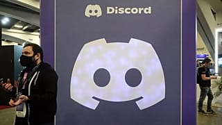 San Francisco'da 22 Mart 2023 Çarşamba günü düzenlenen bir konferansta Discord logosu görülüyor
